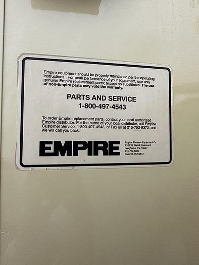 Used Empire BB2-1A Pro-Finish Blast Cabinet & DCM-80A