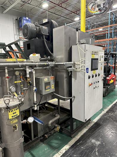 Used 3-LANE 12" WIDE BELT, 4-STAGE STAINLESS STEELL WASHER JENFAB MODEL #MCCS-3000SS2F