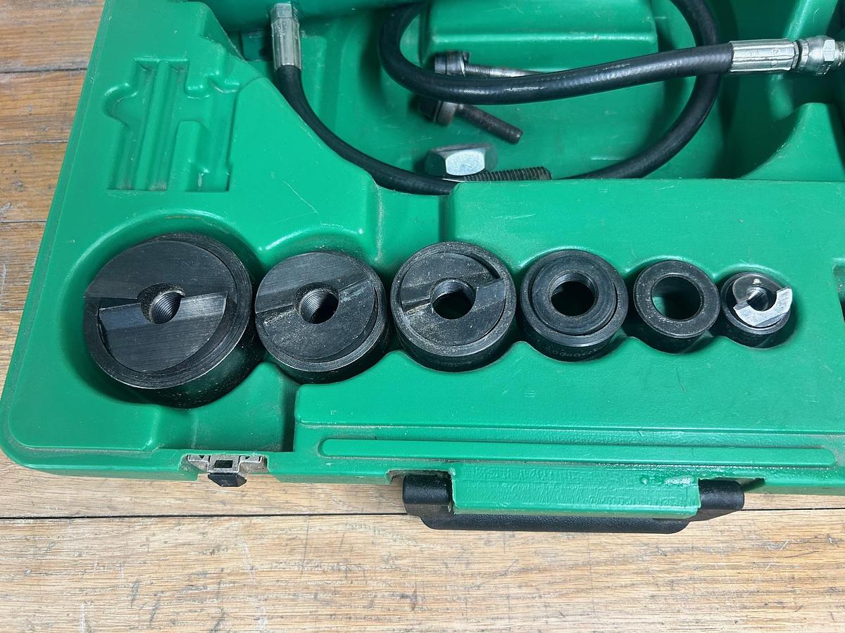 Used Greenlee 7306SB Slug Buster Knockout Punch Set W/ 767 Hydraulic Driver Set