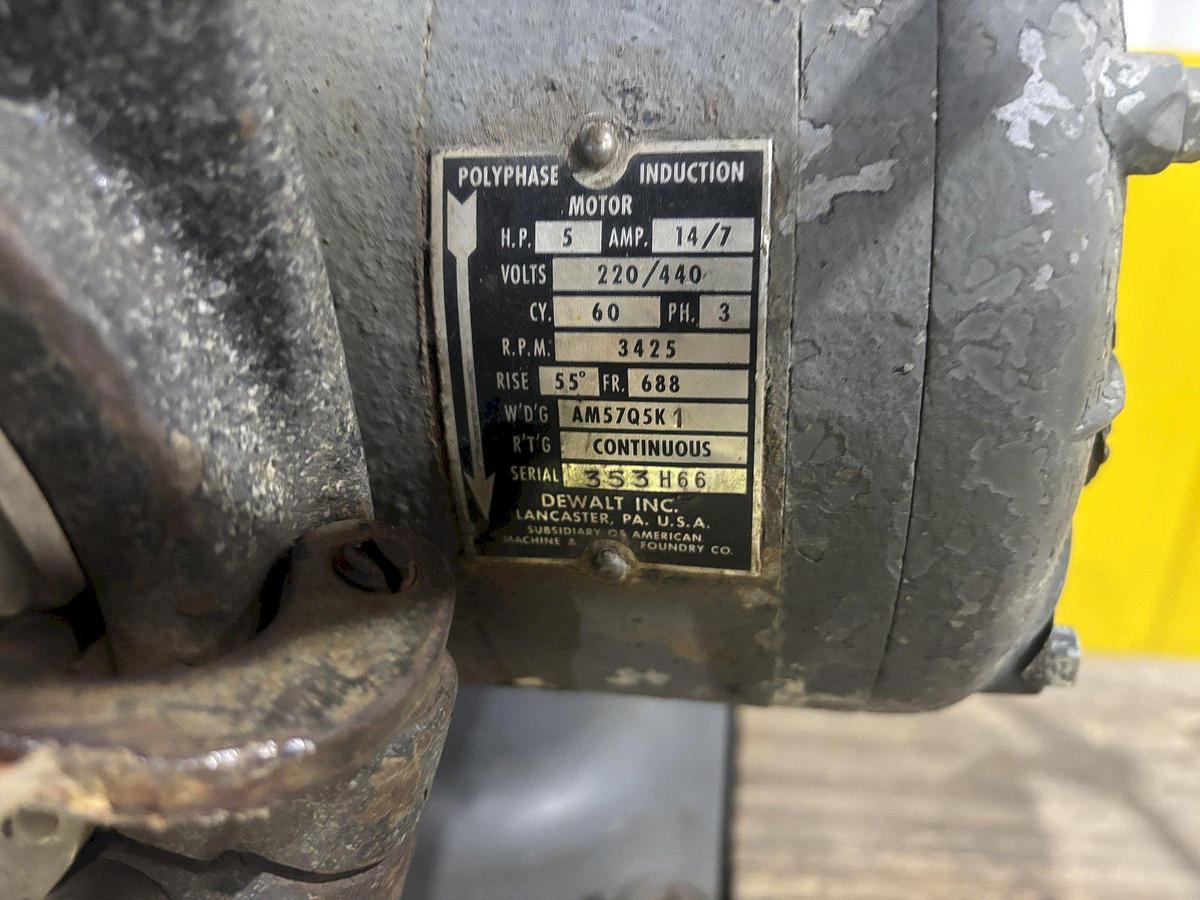 Used 5 HP DEWALT MODEL GE RADIAL ARM SAW