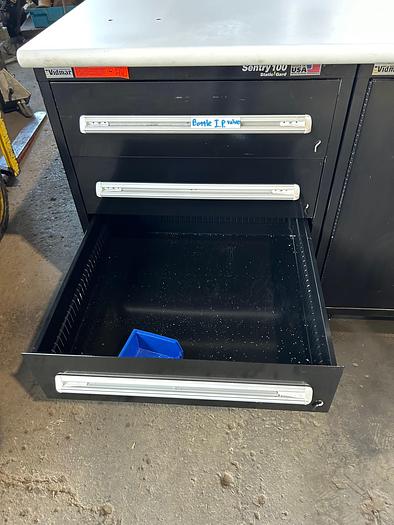 Used Vidmar 4-Drawer Cabinet & Storage, Sentry 100 Static Gard W/Laminate Bench Top