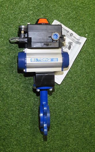 Used Bi-Torq PN85SR, 3" Butterfly Valve W/ Pneumatic Actuator & Bray Commercial VRC-VE900G-T1 Electro-Pneumatic Positioner