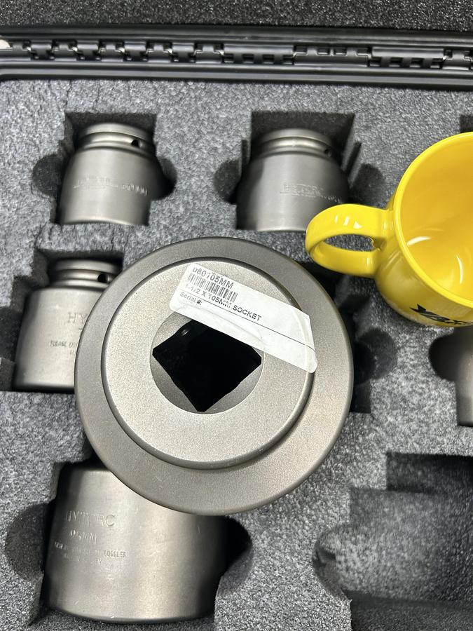 Used Hytorc 1-1/2" Drive Metric Socket Set - Size 60mm to 105mm