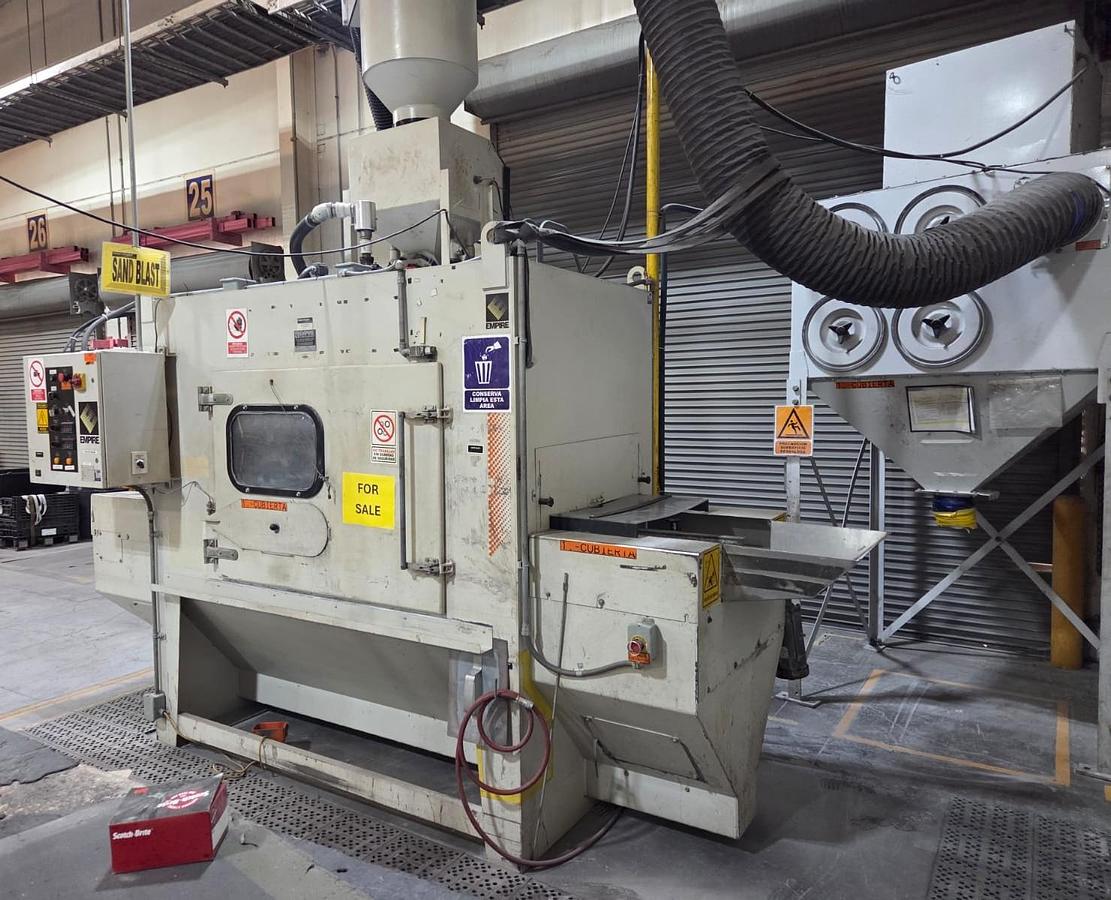 Used Empire Blast Booth, Model: IL4884-RS, w/ Thru Conveyor Belt