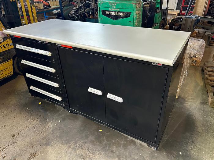 Used Vidmar 4-Drawer Cabinet & Storage, Sentry 100 Static Gard W/Laminate Bench Top