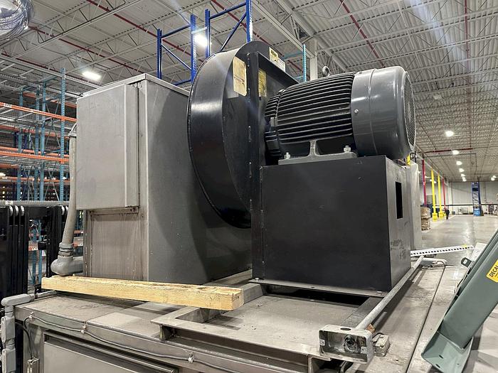 Used 3-LANE 12" WIDE BELT, 4-STAGE STAINLESS STEELL WASHER JENFAB MODEL #MCCS-3000SS2F