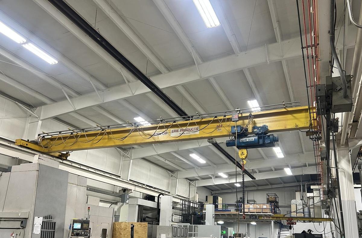 Used 10-Ton x 42' Erie Products Single Girder Overhead Crane