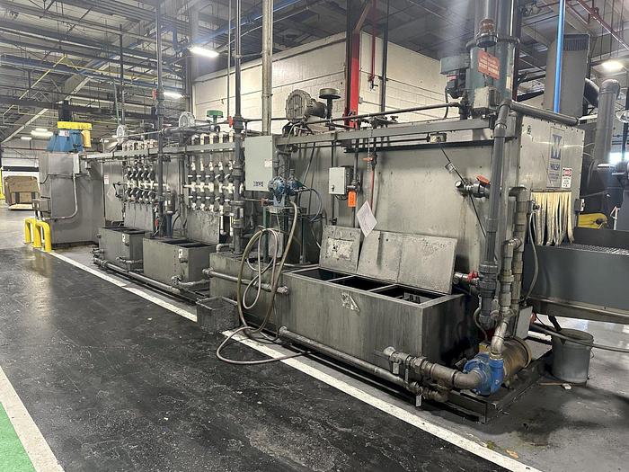 Used 3 STAGE X 36" X 18" WALSH MODEL #AOE286 STEEL MESH-BELT PASS-THROUGH STAINLESS WASHER