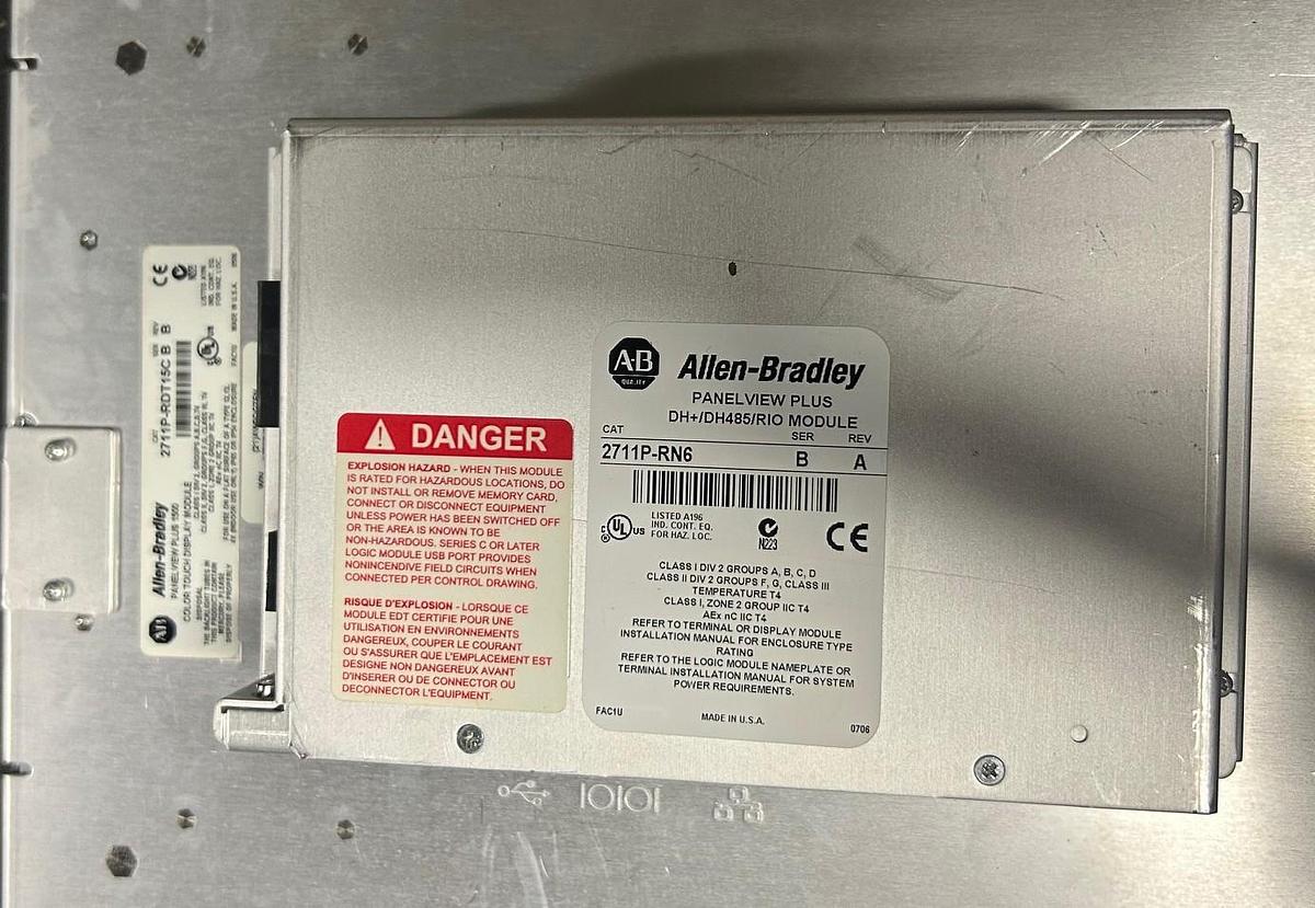 Used Allen Bradley Panelview Plus 1500, Cat 2711P-RDT15C Ser. B, Rev. B