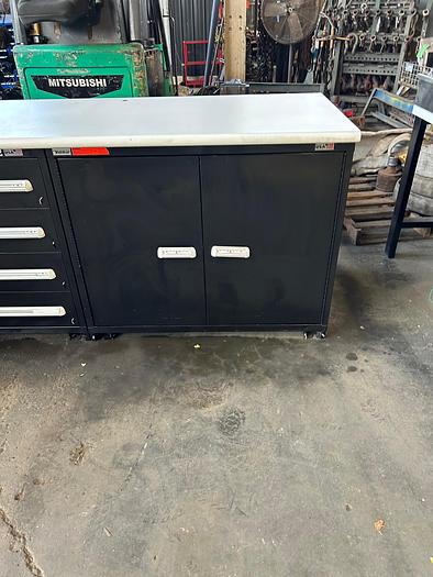 Used Vidmar 4-Drawer Cabinet & Storage, Sentry 100 Static Gard W/Laminate Bench Top