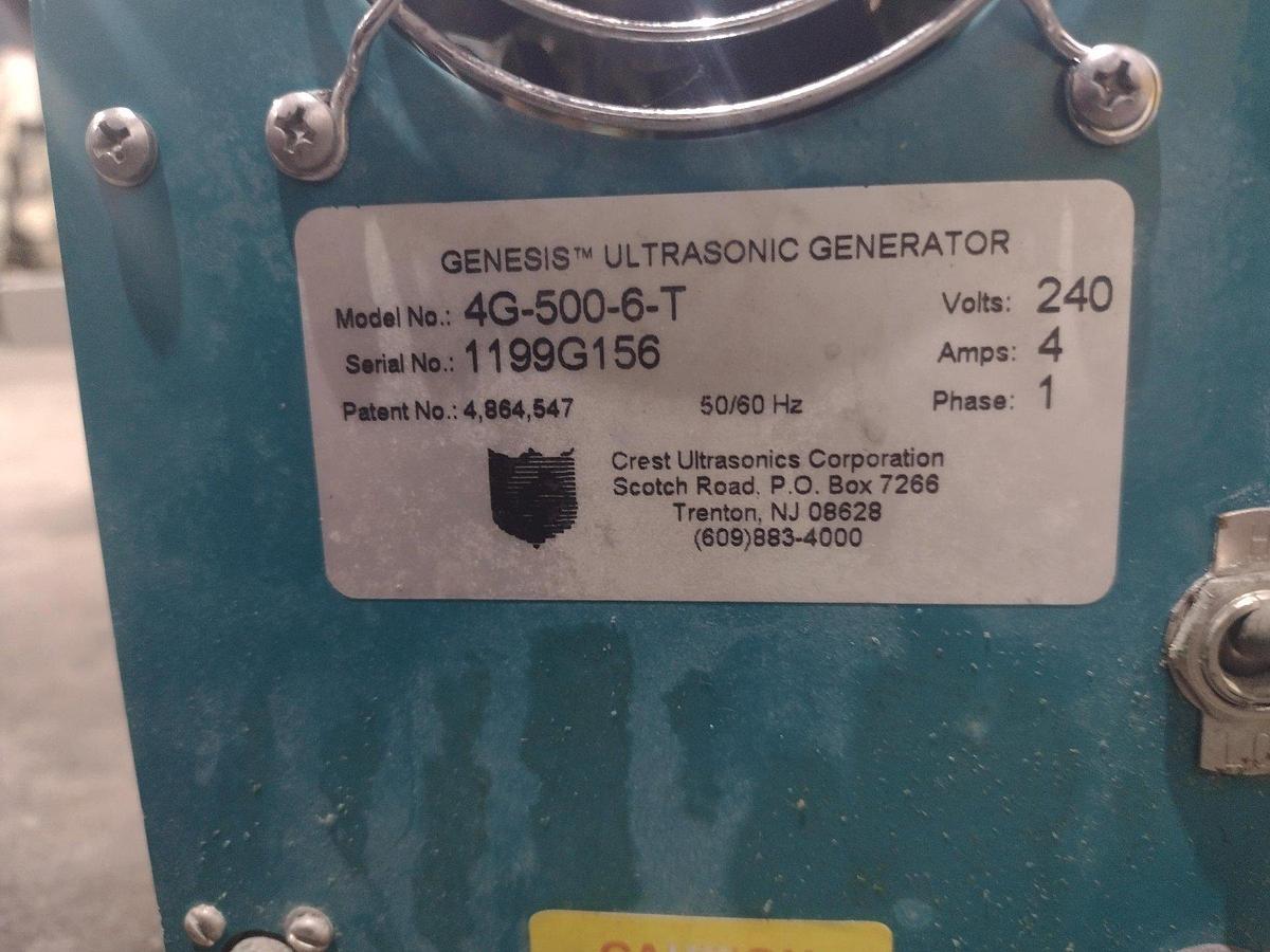 Used Crest Ultrasonics 6-Bath Station Gantry Type Ultrasonic Clean Line