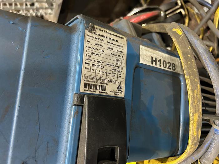 Used 1-Ton Demag Hoist, Model DCS-Pro 10-1000 1/1 HS VS6-11