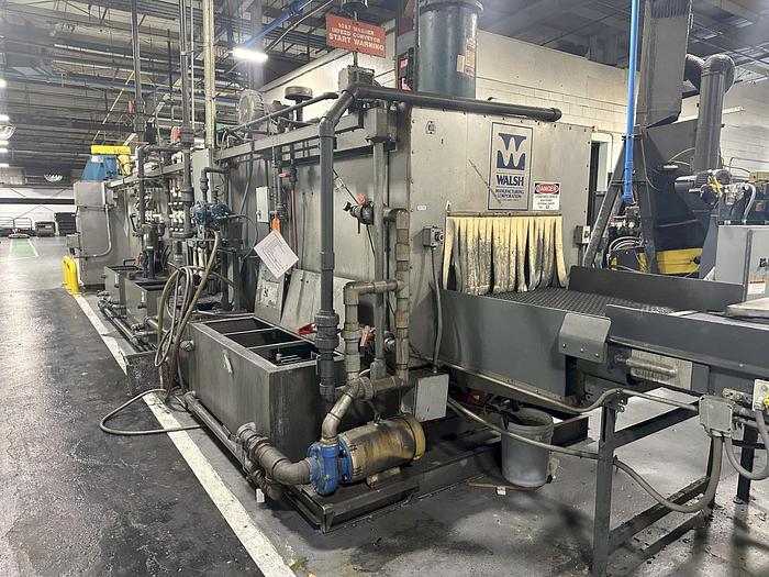 Used 3 STAGE X 36" X 18" WALSH MODEL #AOE286 STEEL MESH-BELT PASS-THROUGH STAINLESS WASHER