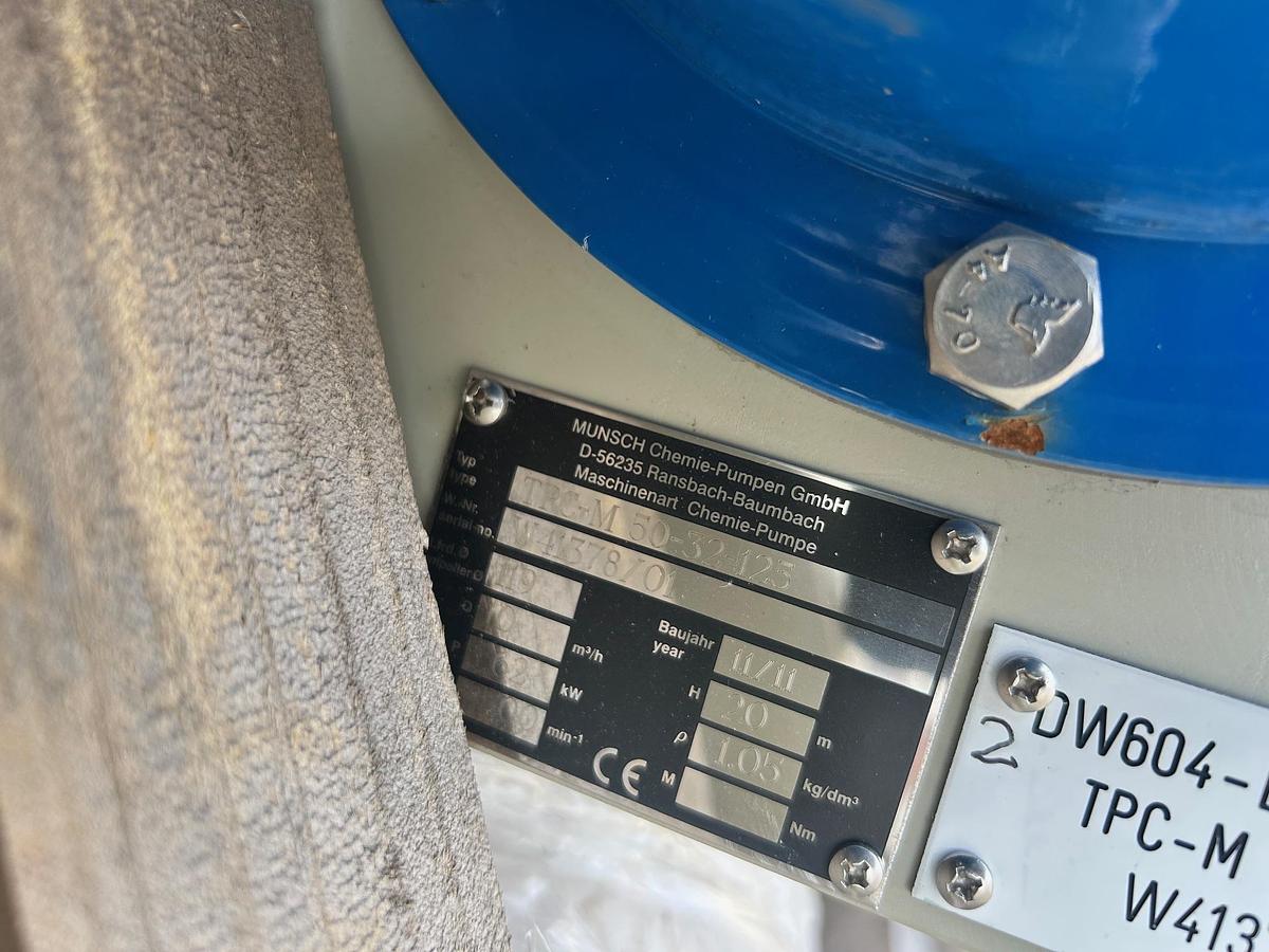 Used Munsch Vertical Cantilever Pump, Model: TPC-M-50-32-125 (6 Available)