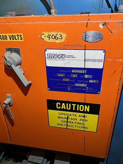 Used 850 DEGREE X 60" W X 144" L X 68" H MOCO DOUBLE DOOR GAS OVEN