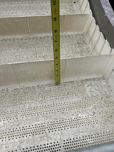 Used INCLINE CLEATED BELT CONVEYOR, STAINLESS STEEL, 24’’ WIDE X 120’’ LONG