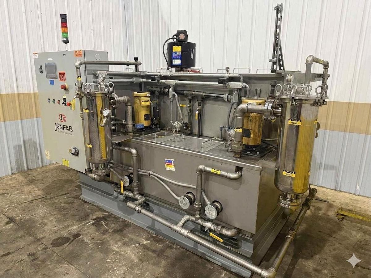 Used JENFAB STAINLESS MODEL # LJ 19" ROTARY DRUM WASH / RINSE/ DRY PARTS WASHER SYSTEM