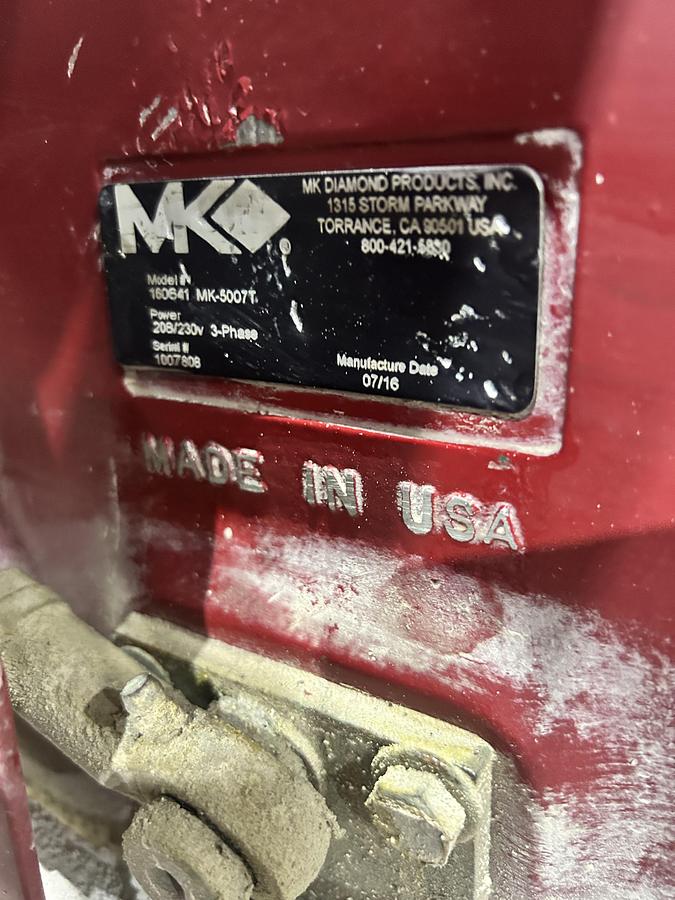 Used 7.5 HP MK Diamond 14" Wet Brick and Block Saw