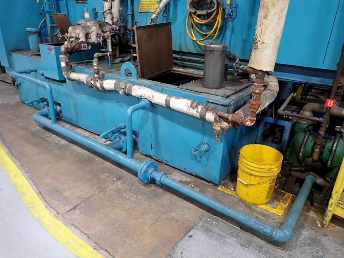 Used 24" x 24" RANSOHOFF 3-STAGE STEEL MESH CONVEYOR PASS THROUGH PARTS WASHER