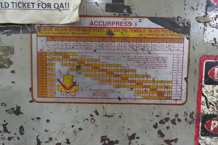 Used 175 Ton Accurpress Advantage Press Brake, Model: 717512
