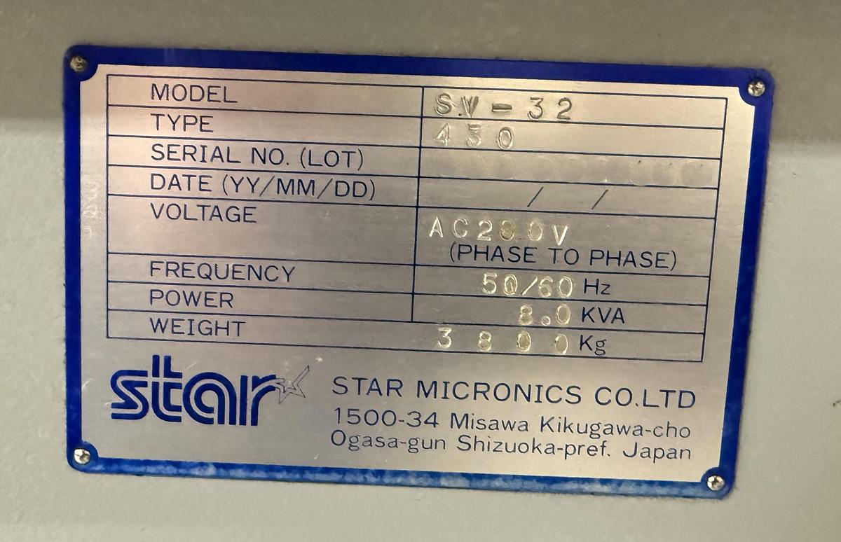 Used Star SV-32 CNC Swiss-Type CNC Automatic Lathe
