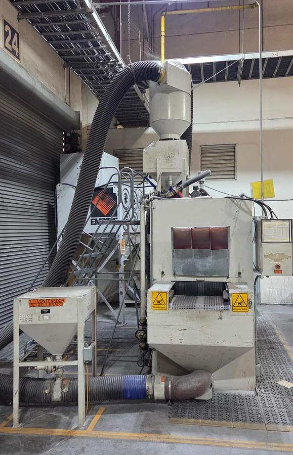 Used Empire Blast Booth, Model: IL4884-RS, w/ Thru Conveyor Belt