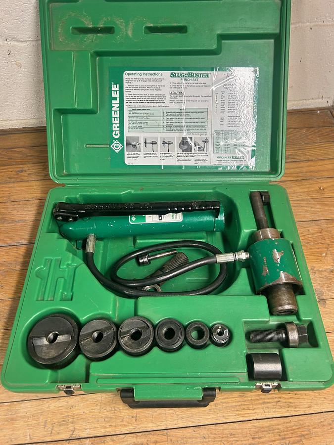Used Greenlee 7306SB Slug Buster Knockout Punch Set W/ 767 Hydraulic Driver Set