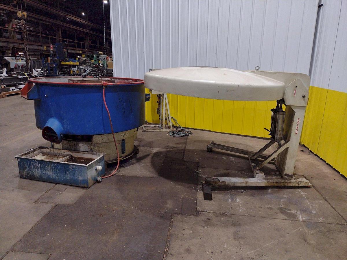 Used 16 CUBIC FOOT ROYSON MODEL #20CTVIS VIBRATORY FINISHING BOWL DEBURRING
