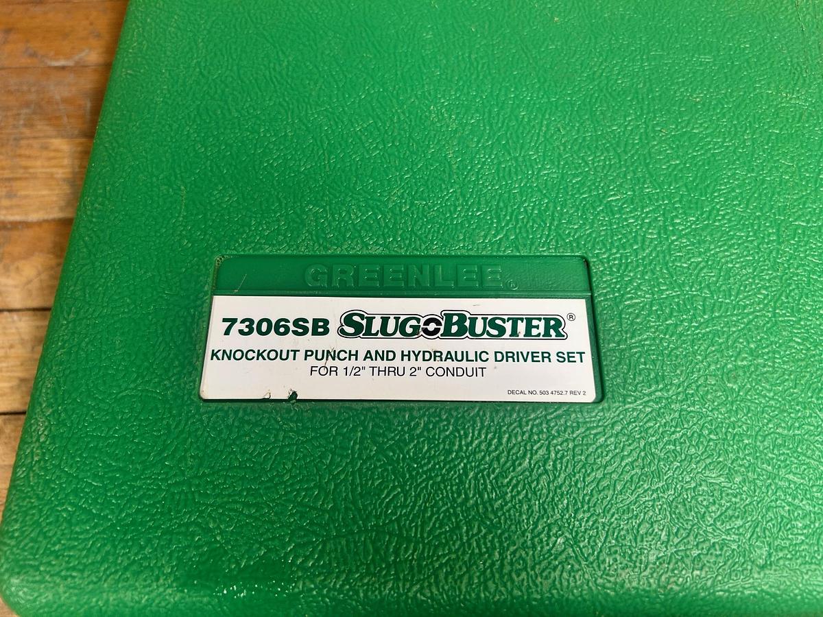 Used Greenlee 7306SB Slug Buster Knockout Punch Set W/ 767 Hydraulic Driver Set
