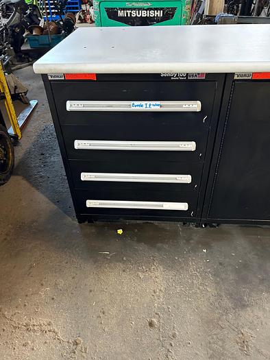 Used Vidmar 4-Drawer Cabinet & Storage, Sentry 100 Static Gard W/Laminate Bench Top