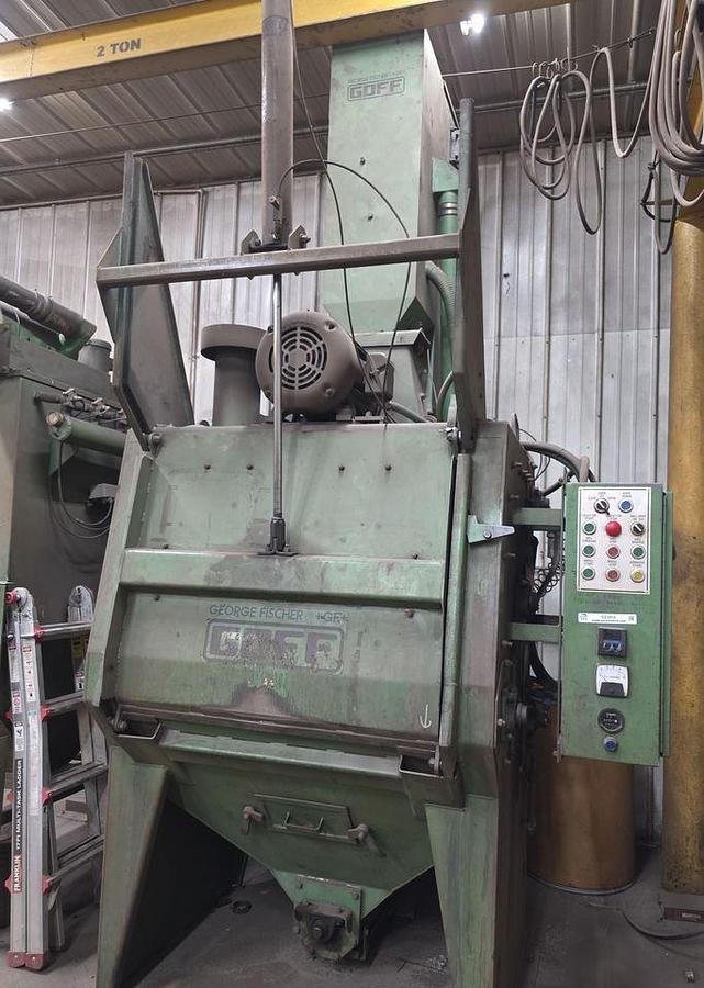 Used 6 CU FT GOFF MODEL #6BB RUBBER BELT TUMBLE TYPE BLAST MACHINE