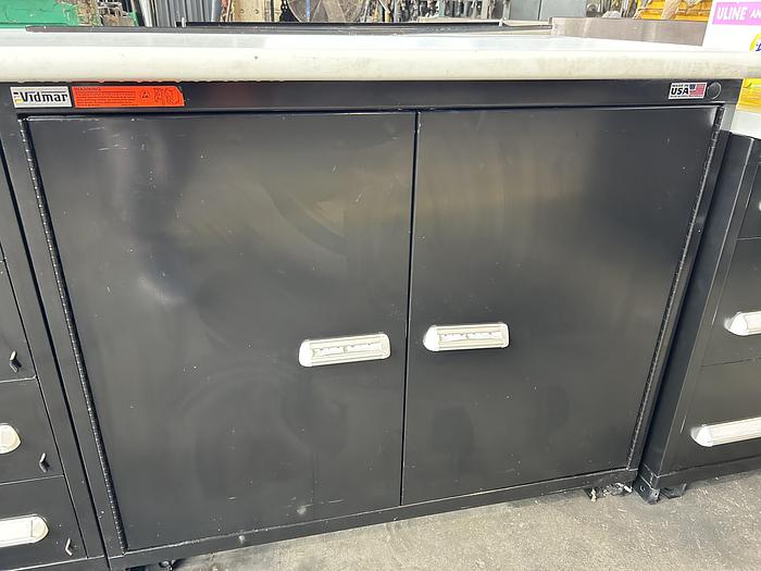 Used Vidmar 4-Drawer Cabinet & Storage, Sentry 100 Static Gard W/Laminate Bench Top