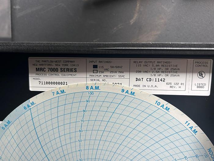 Used Partlow MRC 7000 Series  Chart Recorder, Model: 71000000021