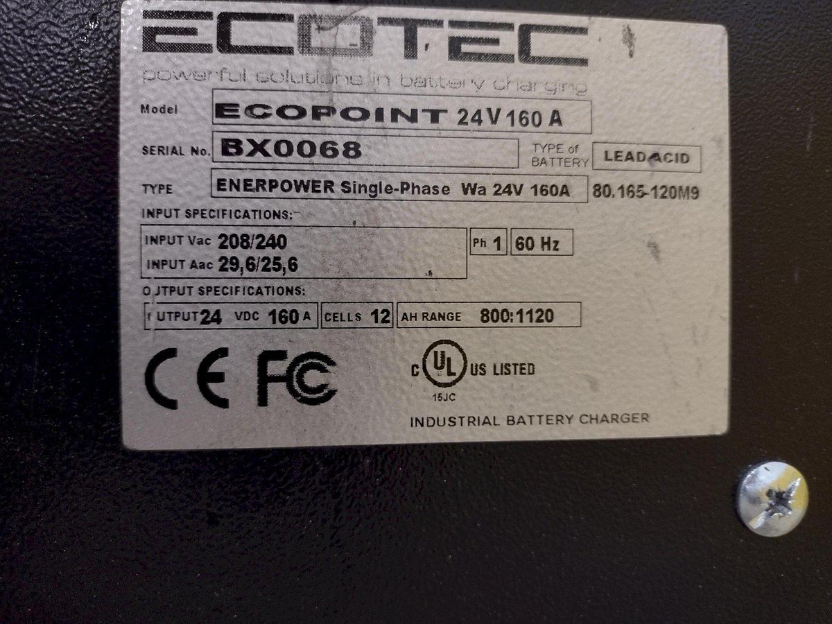 Used 24-Volt Ecotec Model: EcoPoint 24V160A Battery Charger