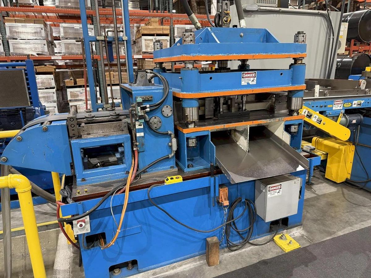 Used 30 STAND X 1.5" RLM ROLLFORMER LINE TOOLED FOR LEAF SOLUTIONS GUTTER TOPPER, 20" ROLL SPACE (2001)