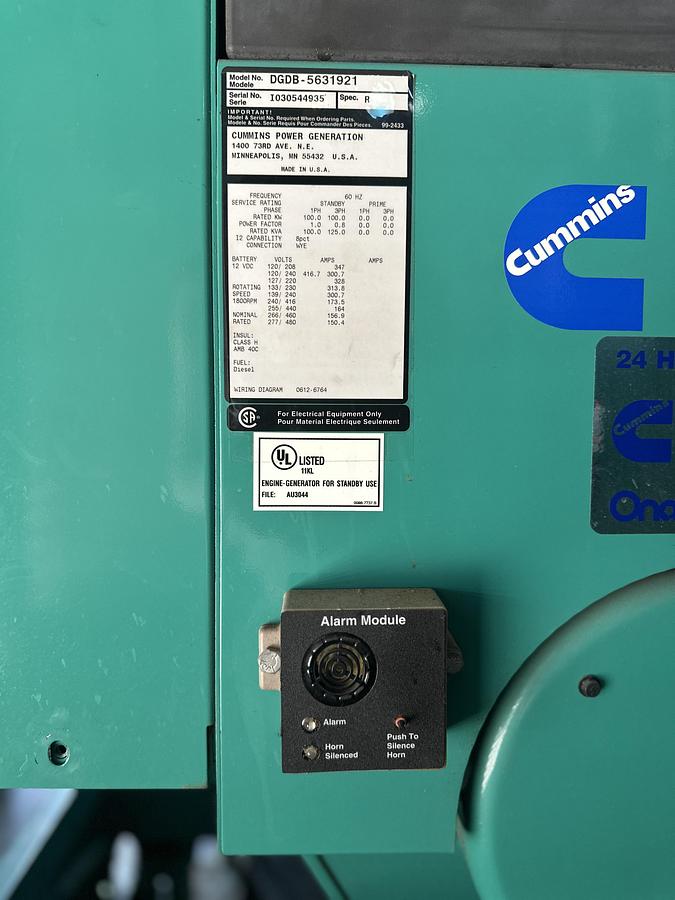 Used Cummins Power Generation Automatic Transfer Switch (ATS), Model: OTPCC-5631919