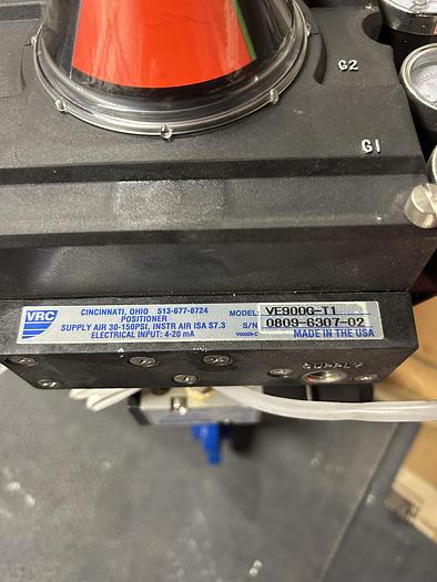 Used Bi-Torq PN85SR, 3" Butterfly Valve W/ Pneumatic Actuator & Bray Commercial VRC-VE900G-T1 Electro-Pneumatic Positioner