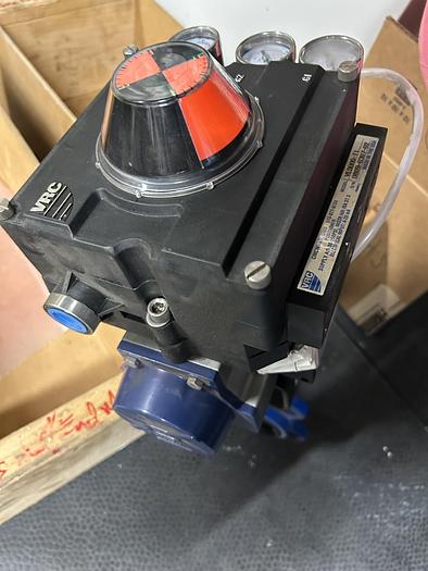 Used Bi-Torq PN85SR, 3" Butterfly Valve W/ Pneumatic Actuator & Bray Commercial VRC-VE900G-T1 Electro-Pneumatic Positioner