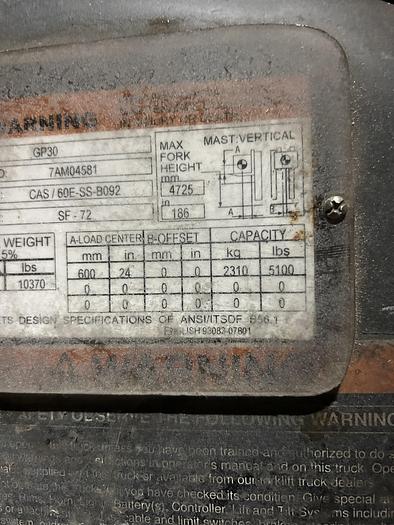 Used Caterpillar 6000 Lb. GP30 Forklift