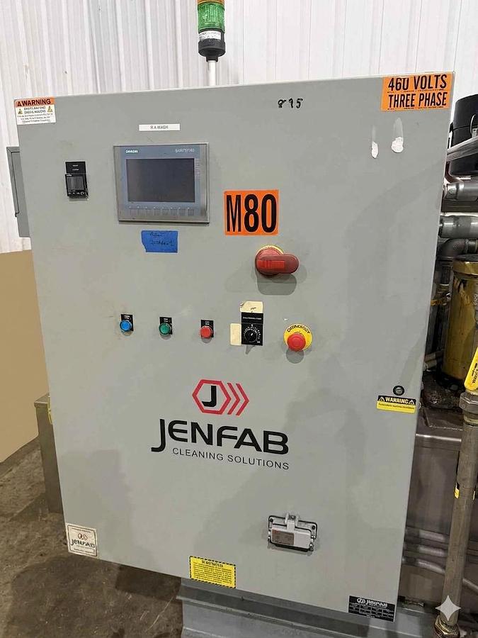 Used JENFAB STAINLESS MODEL # LJ 19" ROTARY DRUM WASH / RINSE/ DRY PARTS WASHER SYSTEM
