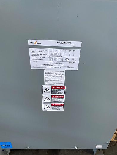 Used 75 KVA Transformer Federal Pacific Cat No. T24SH2Y-75 3 Phase 240 Delta Volt Primary 208Y/120 Volt Secondary