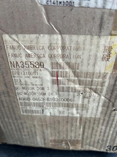 Fanuc DC Servo Motor Model 30M, Type A06B-0653-B103#0006 with 3X Resolver HP DC Brake