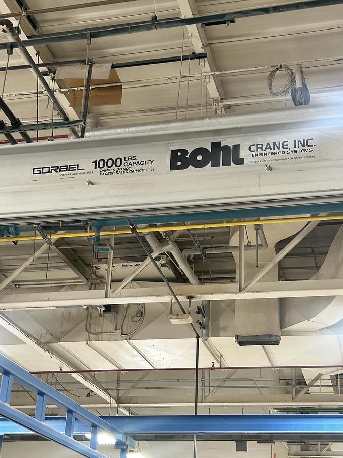 Used 1/2-Ton Gorbel Self Supporting Overhead Crane System 40' x 20'