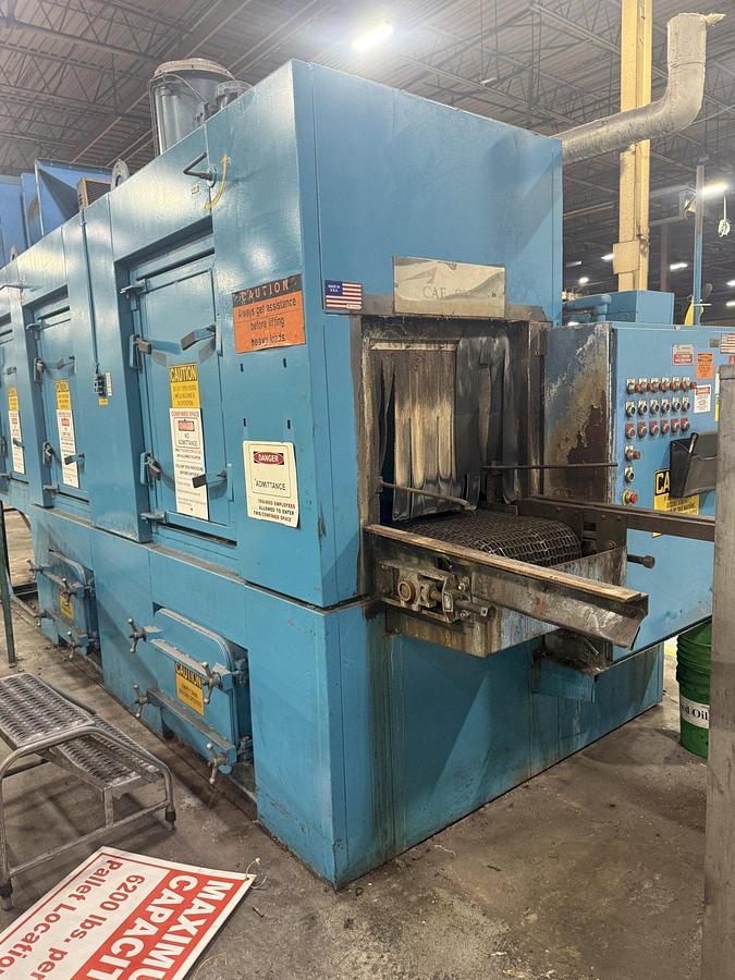Used 24" x 24" RANSOHOFF 3-STAGE STEEL MESH CONVEYOR PASS THROUGH PARTS WASHER