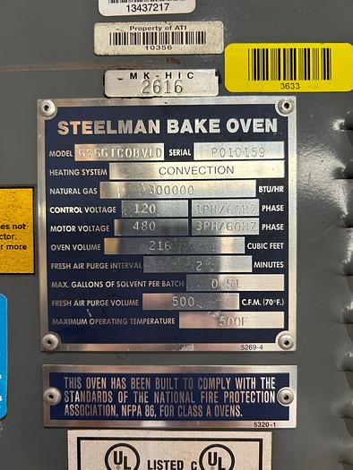 Used Steelman Bake Oven 666GTC0BVLD - 500 Degree F Convection Oven