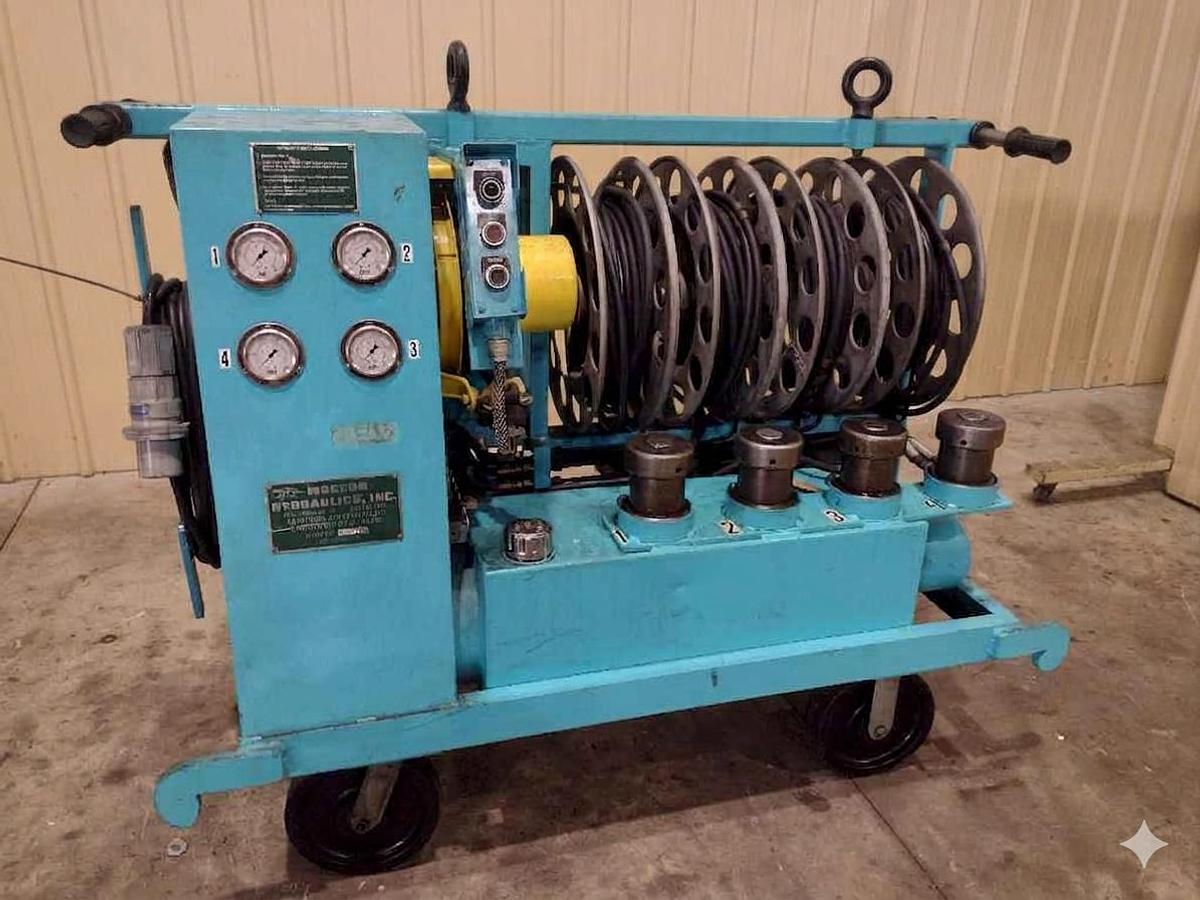 Used 40 TON MODERN HYDRAULICS 4 CYLINDER PORTABLE HYDRAULIC DIE SETTING & SEPARATING SYSTEM