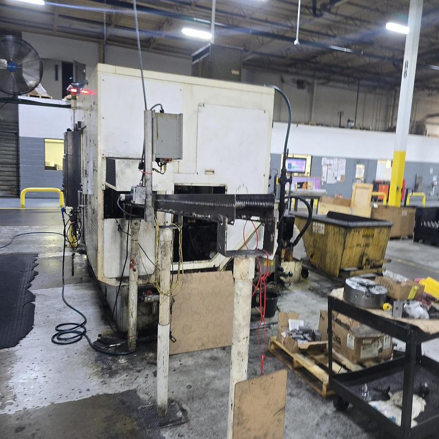 Used Fuji Model ANW-4100 Twin Spindle Twin Turret Ganty Load CNC Lathe