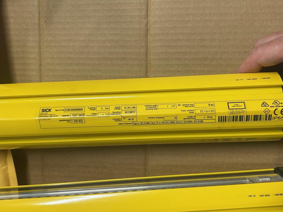 Sick C4000, Select Receiver & Sender, Model: XC40S-0403A0A00AA0 & XC40E-0403A0A00AA0