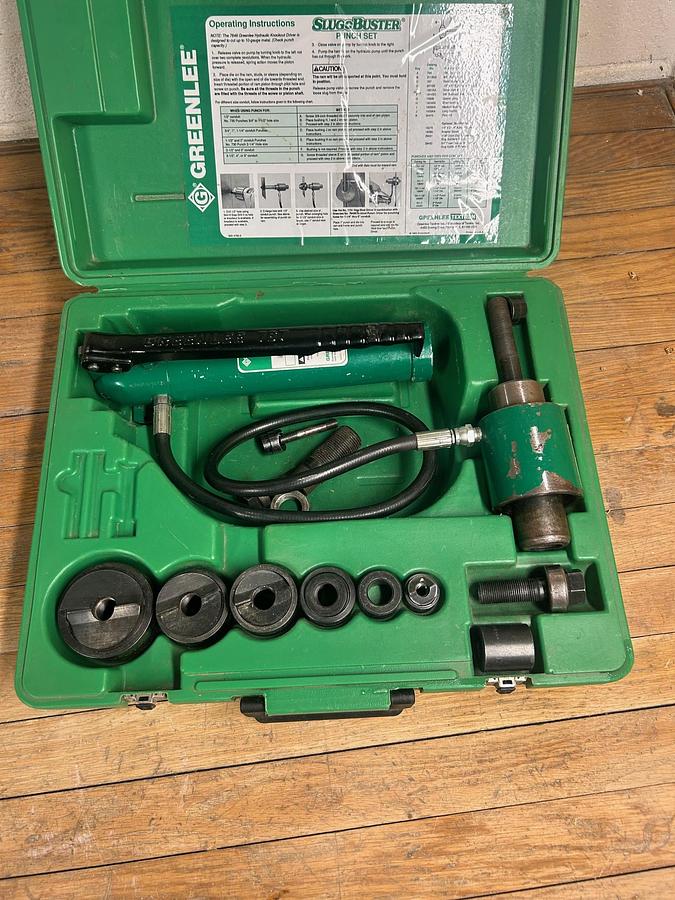 Used Greenlee 7306SB Slug Buster Knockout Punch Set W/ 767 Hydraulic Driver Set
