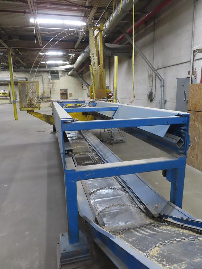 Used 15 HP L&M EQUIPMENT MODEL #HMPC-7-24 CROSS CUT BUNDLE TRAVELING ARCH WOOD BUNDLE SAW WITH CONVEYOR